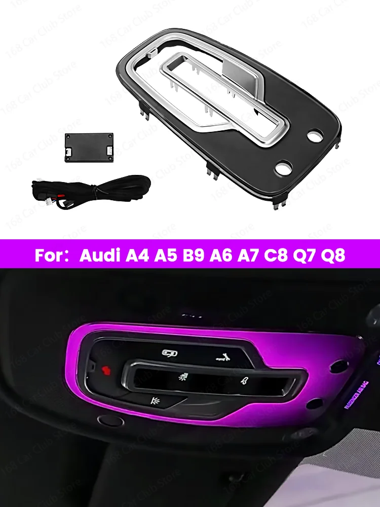 LED 32 kleuren omgevingslicht top leeslamp Voor Audi A4 A5 A6 A7 C8 A4 A5 Q7 B9 Auto Upgrade Refit LED Dak RGB Decoratieve Lamp - afbeelding 2