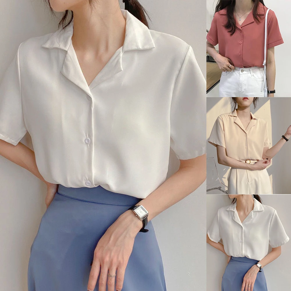 Button Down Shirt Lapel Shirt Women Shirts Blouse Shirt Daily Leisure Dating Street Womenswear Casual Fashionable