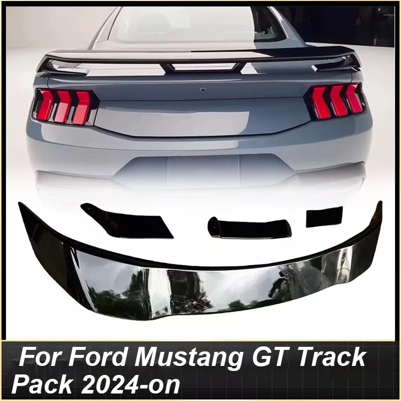 Rear Spoiler Wing For Ford Mustang GT Track Pack 2024-2025 Rear Trunk Lip Spoiler Wing Car Body Splitter Diffuser Tail Wing