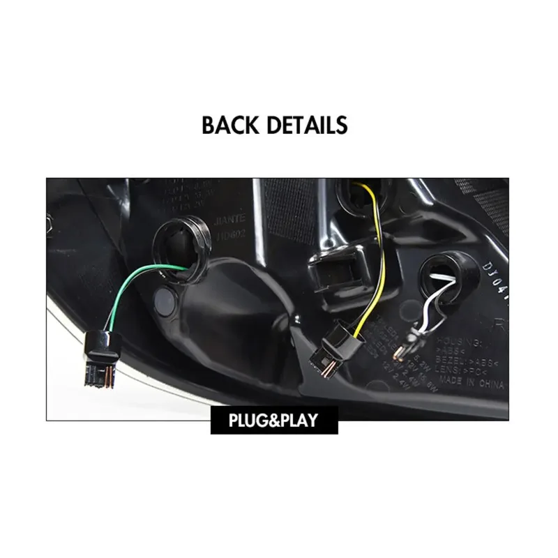 For Honda Civic Sedan 2016-2021 1Pair LED Sequential Turn Signal Tail Lights Smoke Brake Lamps Plug and Play