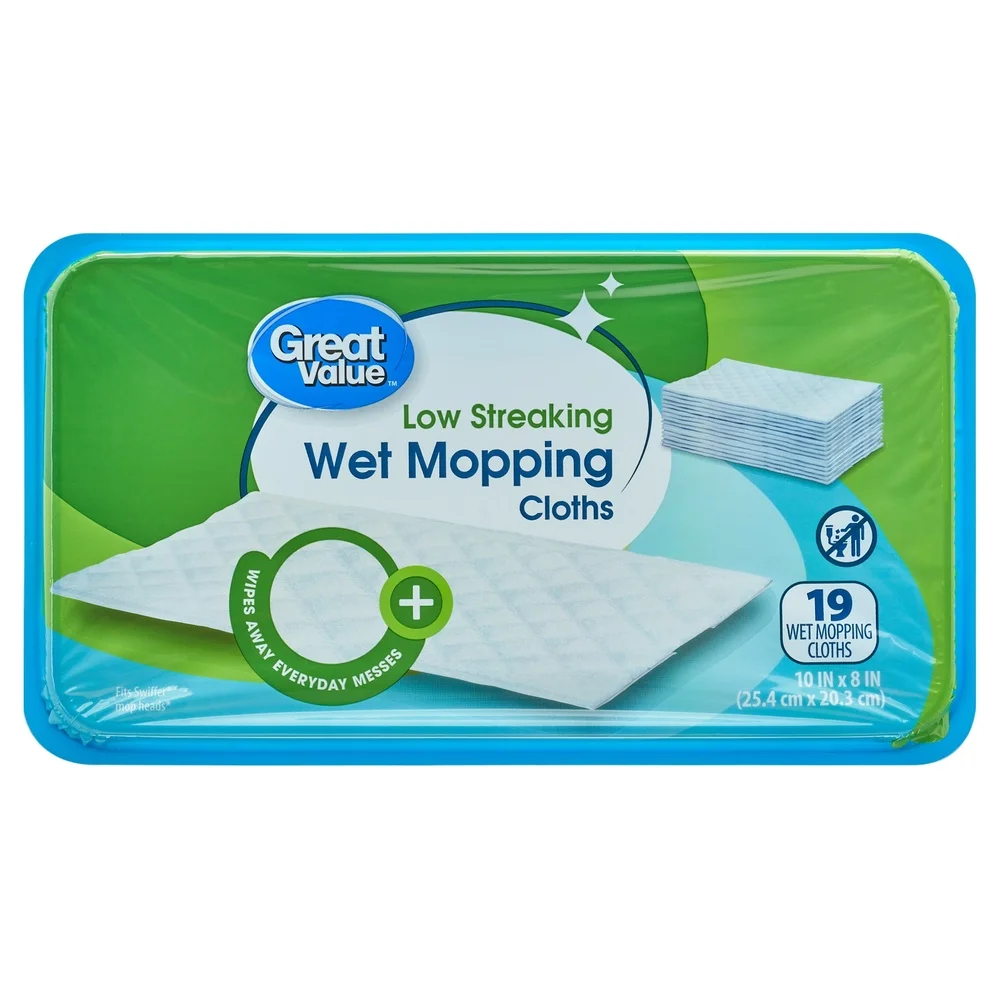 Low Streaking Wet Mopping Cloths 38 Count Compatible with Swiffer Quick Cleaning Solution Hardwood Tile Vinyl Laminate Surfaces