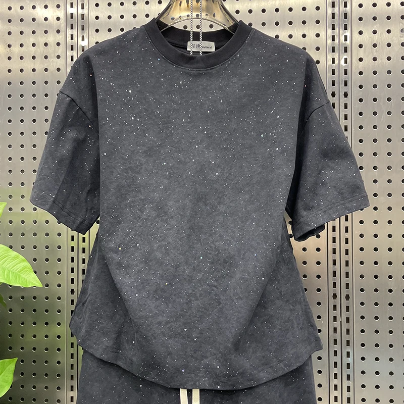 Summer Thin Starry Sky Sports Casual Set Fashion Trendy Men's Versatile Round Neck Short Sleeve Loose Two-Piece Set