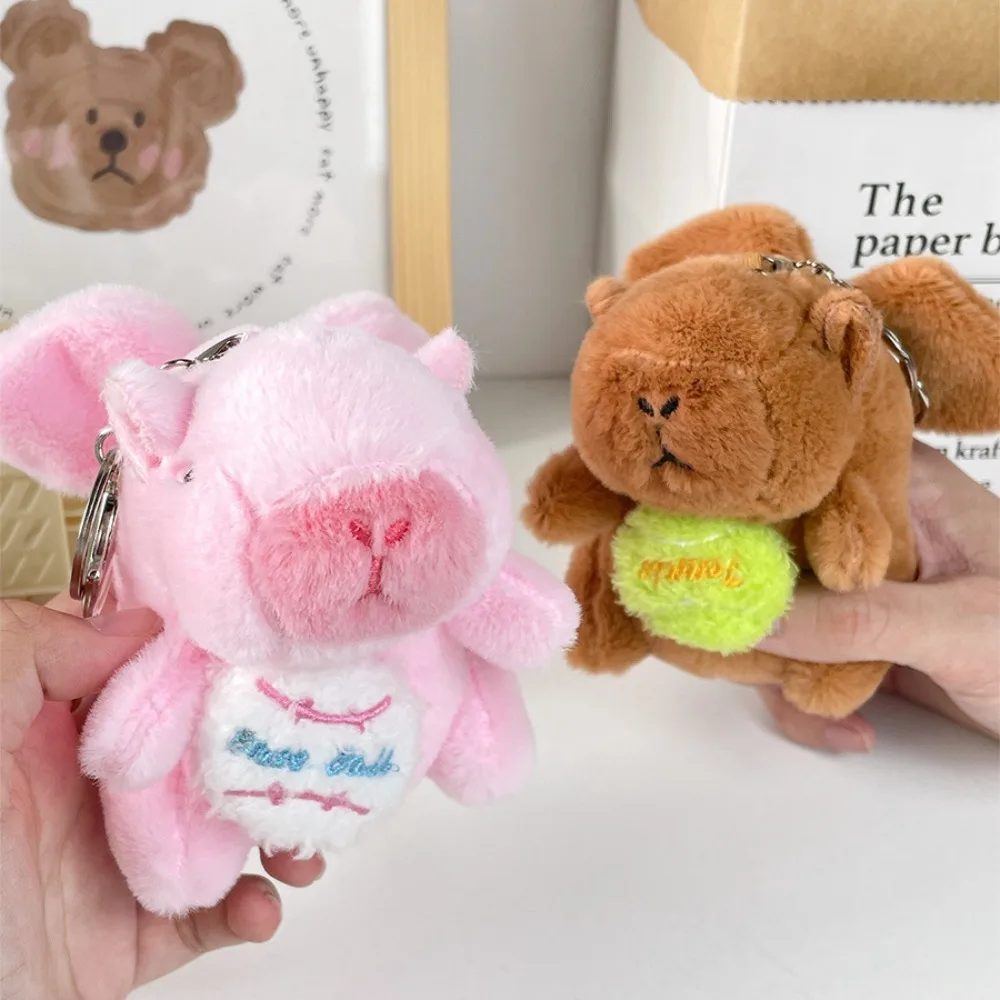 With Wings Capybara Plush Pendant Wings Trembling Pull Rope Capybara Plush Keyring Cartoon Funny Capybara Plushie Doll Girls