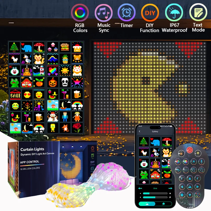 400 المصابيح الذكية الستار سلسلة ضوء بلوتوث APP التحكم عيد الميلاد الجنية ضوء DIY نمط جارلاند الإضاءة ديكور حفلات الزواج