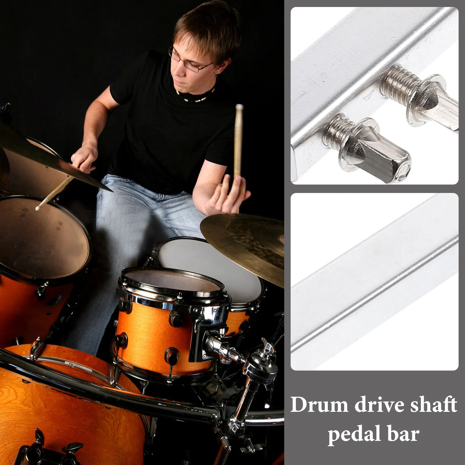 

Bass Drum Pedal Drive Shaft Connecting Rod Accessories Linkage Silver