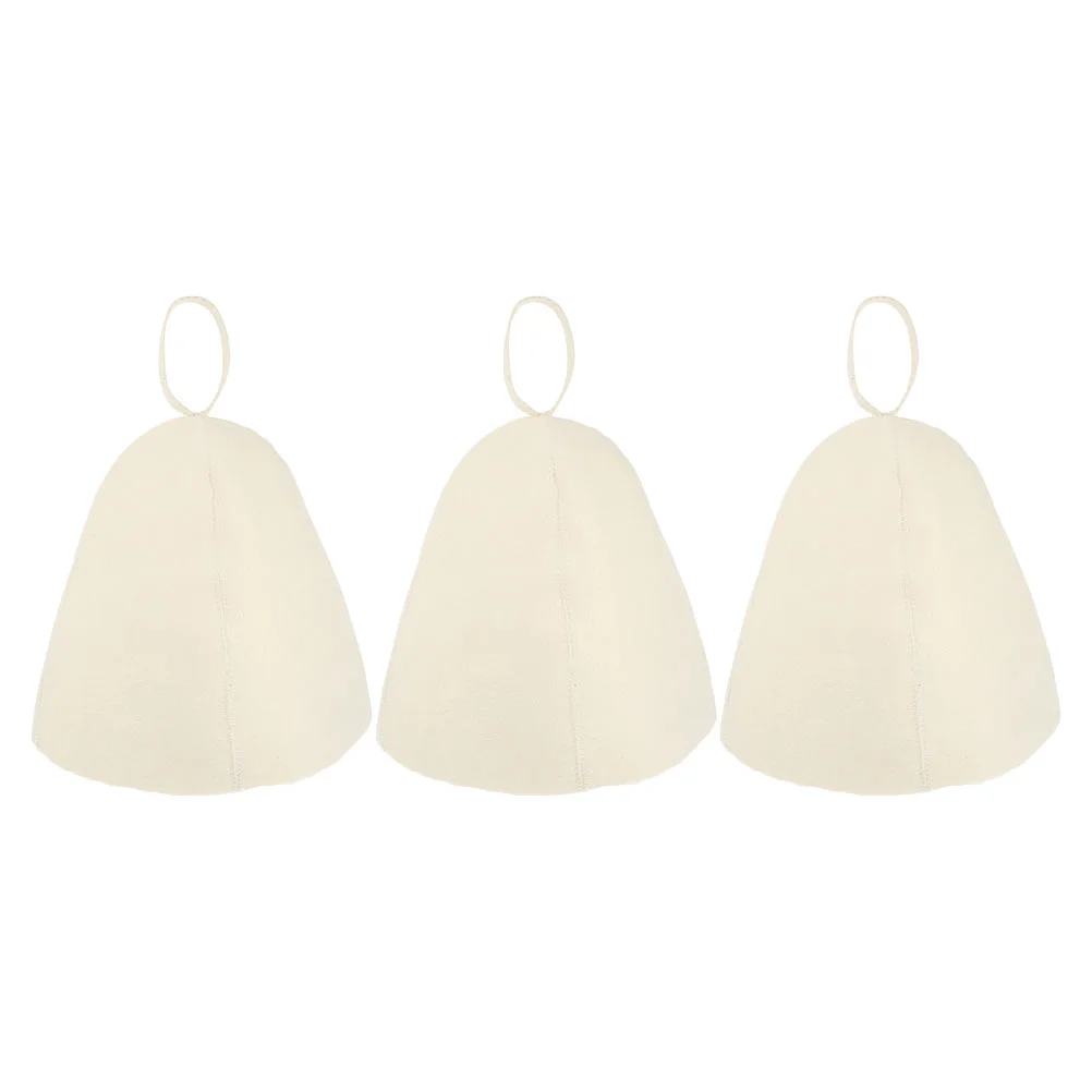 

3 Pcs Felt Sauna Hat Thickened Caps Foldable Bathing Shower Reusable Heat Insulation Hats Spa Portable