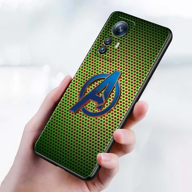 M-M-MarvelS شعار أنيمي غطاء ل Xiaomi Mi 15 14 13 13T 12 12T 12S 11 11i 11T Pro Ultra Lite 5G أسود ناعم #6