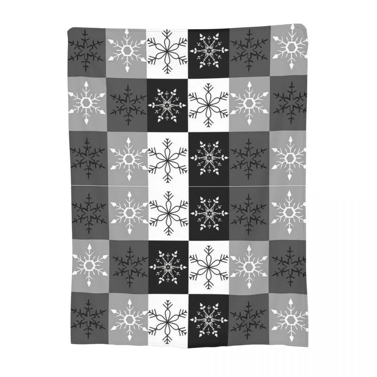 Black And White Snowflake Christmas Blanket Soft Warm Flannel Throw Blanket Cover for Bed Living room Picnic Travel Home Sofa