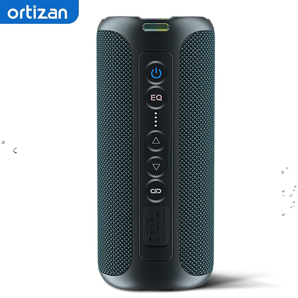 Ortizan Altavoz Bluetooth portátil inalámbrico 40W, IP67 resistente al agua con graves mejorados, luces de fiesta para el hogar, al aire libre y viajes