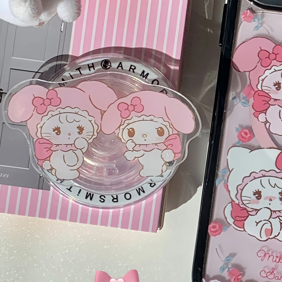 

Pastel Pink With My Melody Magnetic Phone Stand For Samsung&IPhone&Magnetic Mobile Phone Case Perfect Gift for Kawaii Lovers