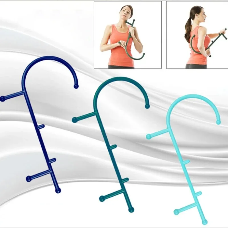 Back, Neck and Foot Neck Massager for Trigger Point Fibromyalgia Pain Relief and Self Massage Hook Cane Therapy, Back Scratcher