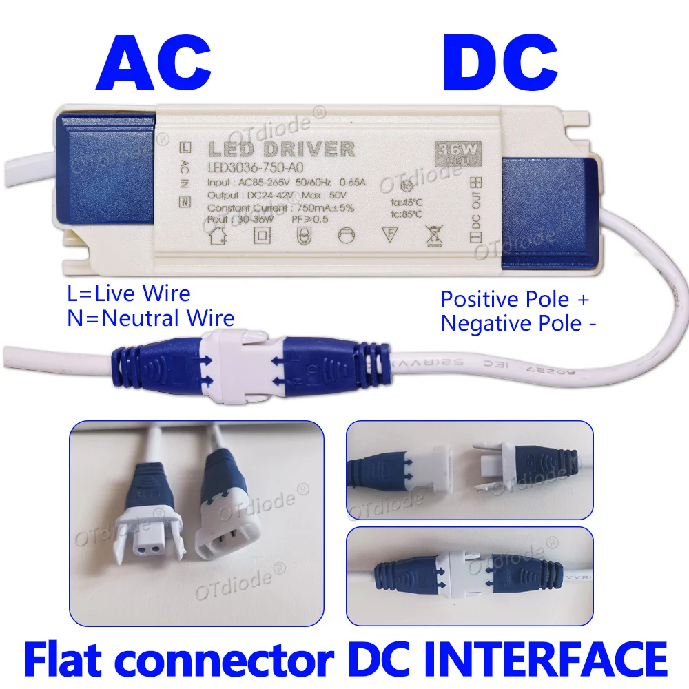 220V LED Driver Power Supply 40W 50W Panel Lamp Lighting Transformer AC85-265V 1050mA 1200mA 1500mA DC24-42V Flicker Free Driver