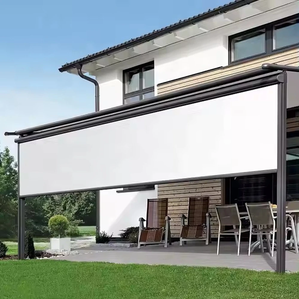Outdoor Blind Smart Window Blinds Shades & Shutters For USA Canadian Garage Balcony Motorized Windproof Rainproof Blinds