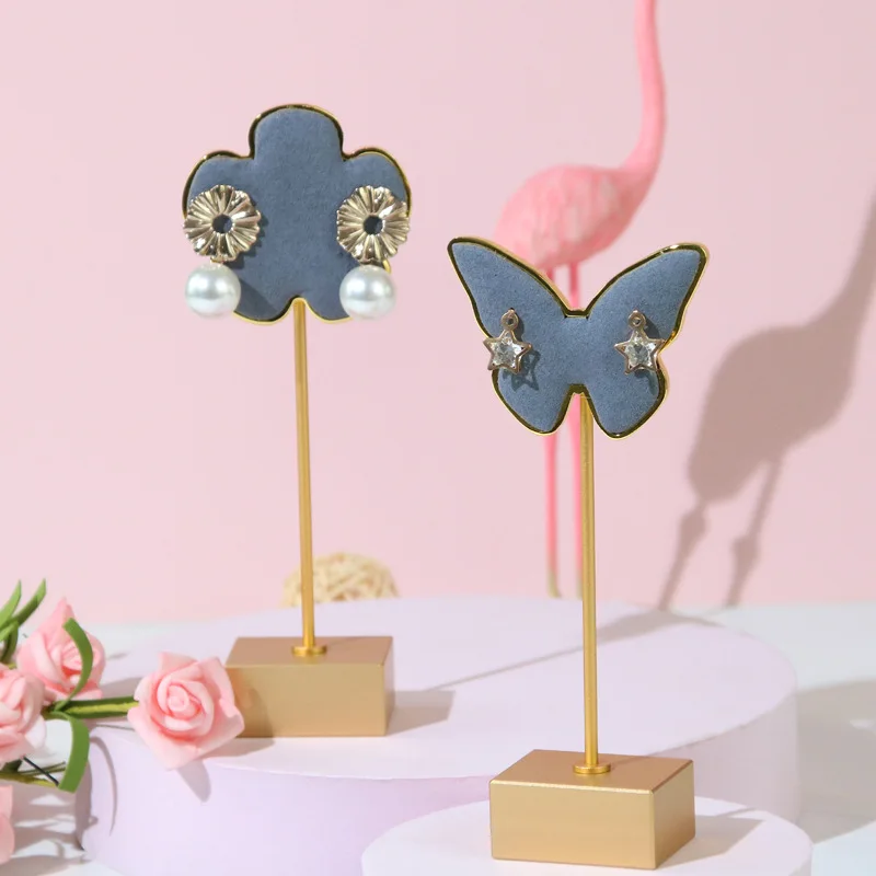 Butterfly-shaped Jewelry Stand Metal Earrings Ear Stud Stand Jewelry Show Prop For Jewelry Store Window Decorative Rack