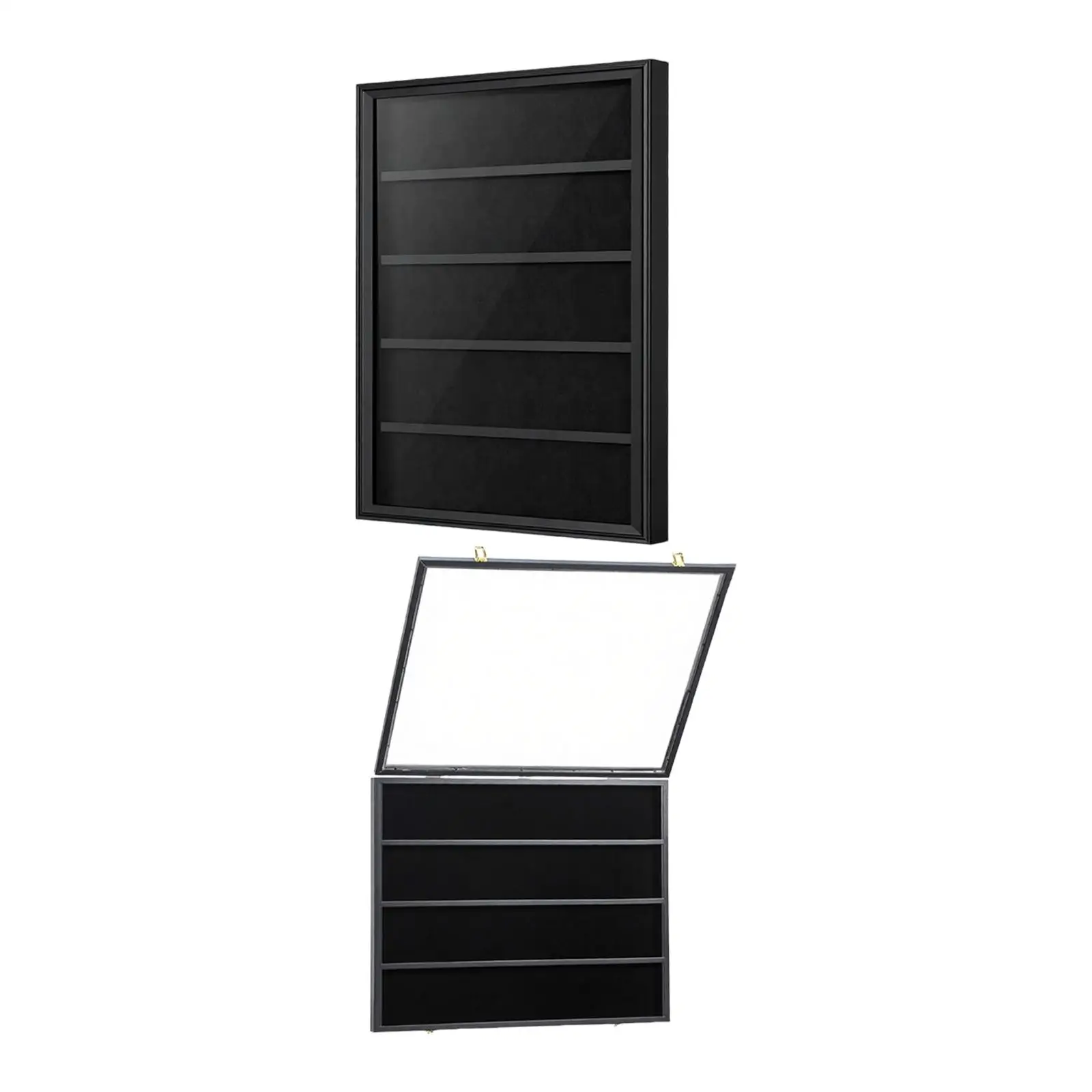 Baseball Card Display Case Display Frame Wall Cabinet Wooden Lockable with Acrylic Front for Hockey Collection