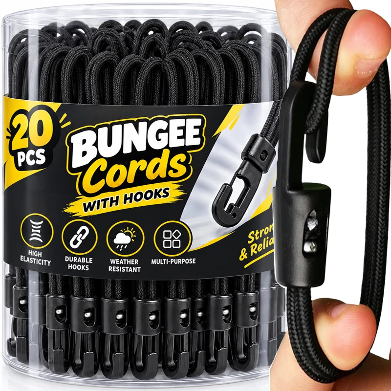 Multifunctional Elastic Bungee Ropes with Hook for Camping Luggage Bikes Cars Cord Fixed Ties High Elasticity Expander Rope Tool