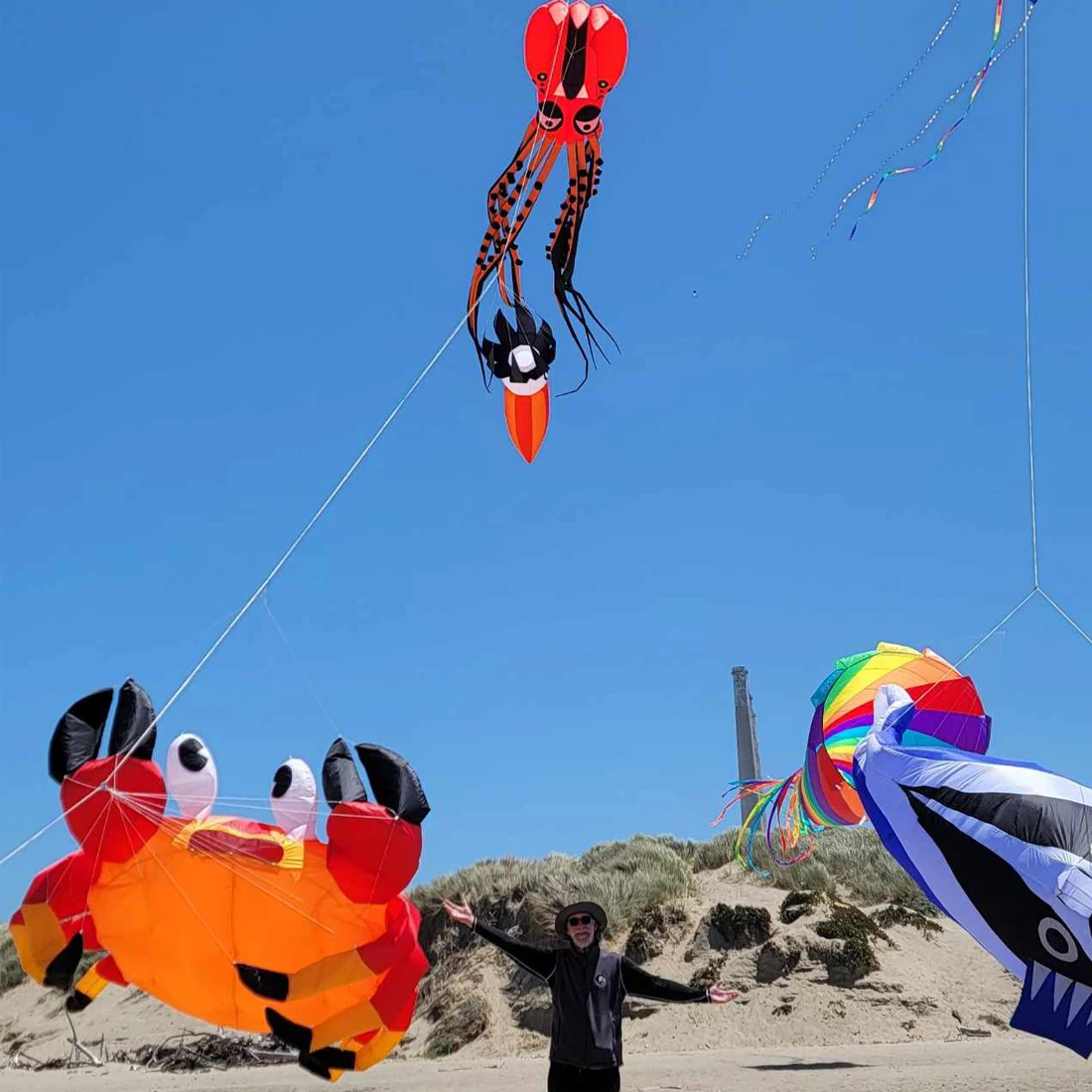 Kite de caranguejo inflável macio com saco, Lavanderia Kite Pendant, Ripstop Nylon, Show Kite para Kite Festival, 30D, 9km, 3,2 m