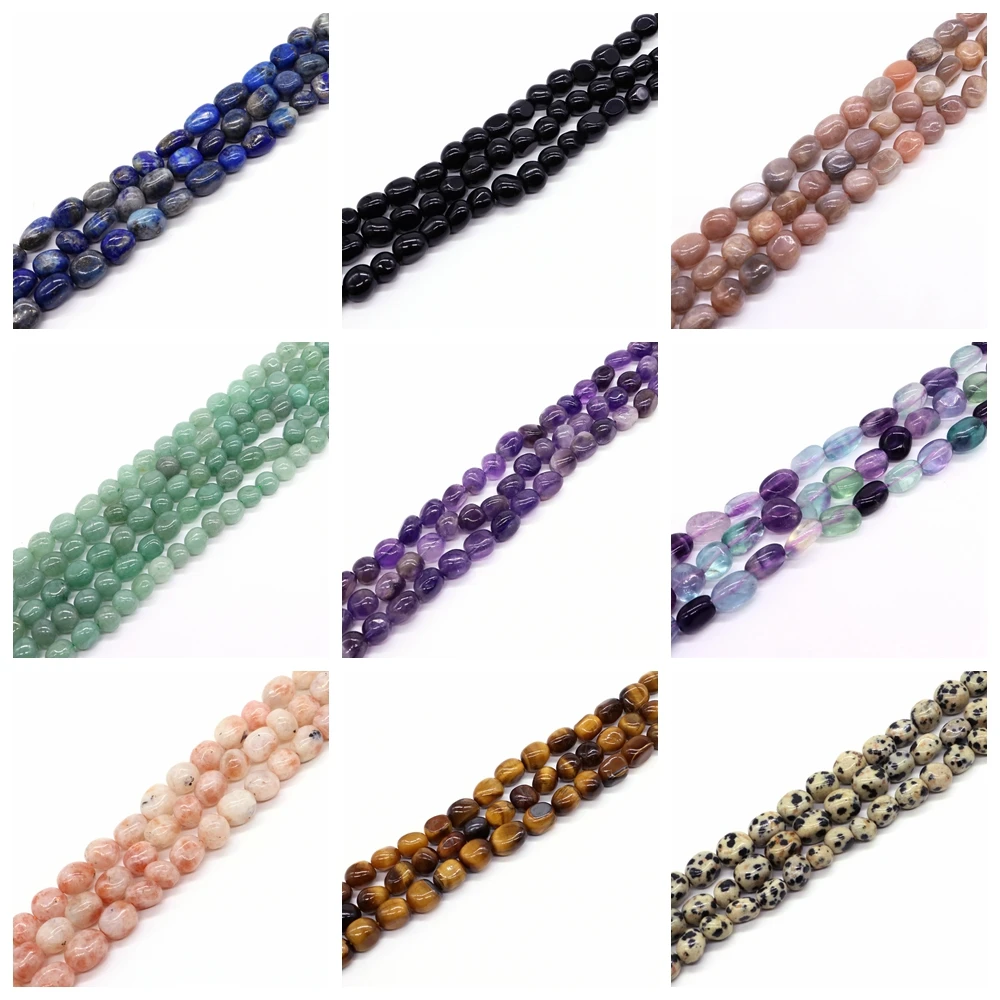 

8-12MM Irregular Polished Tumbled Spacer Loose Beads Natural Stone Crystals Healing Gem for Jewellery Making DIY Bracelet 15"