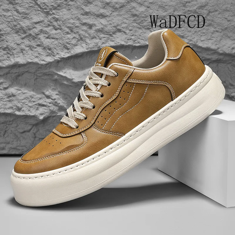 

Кроссовки Повседневные мужские дизайнерские оригинальные дизайнерские туфли для досок Модные кожаные дышащие кроссовки на платформе с увеличенной высотой