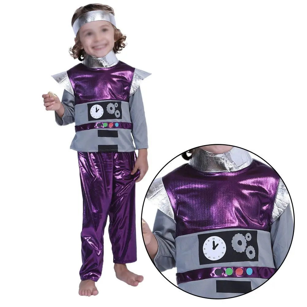

1 Set Cosplay Robot Costume Purple Size Durable Comfortable Fit For Creative Design Role Play Tool Performance