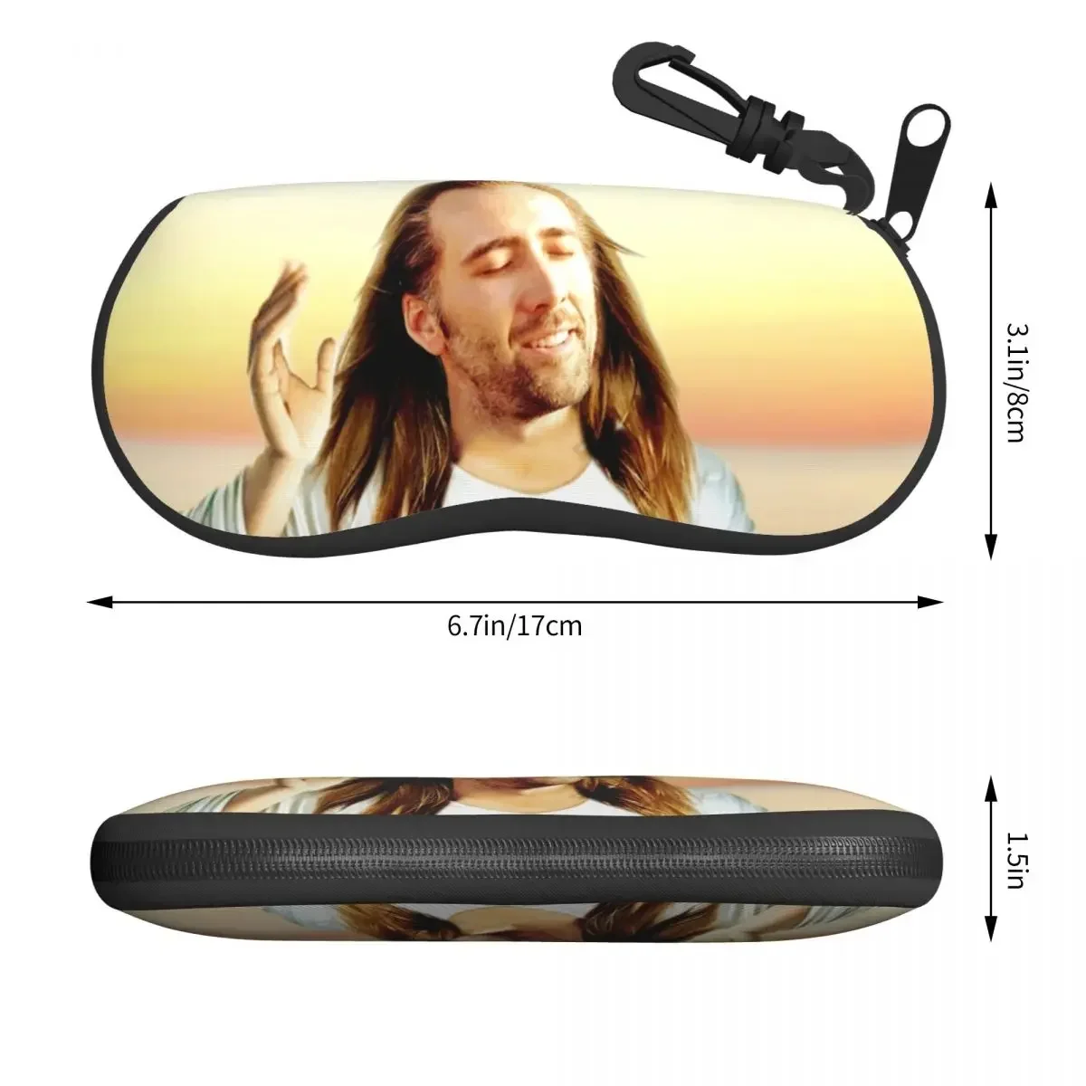 Nicolas Cage Sunglasses Soft Case Neoprene Zipper Meme Shell Eyeglass Case Custom Protective Box For Glasses