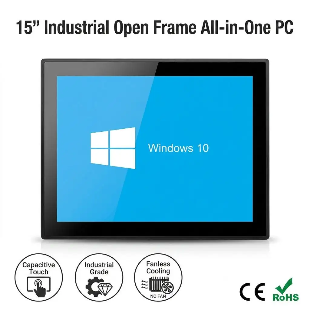 Wide Temperature 10.4 15 Inch Industrial Touch Screen Panel PC RAM I5-8250U 8G 128GB  Capacitive Multi Touch