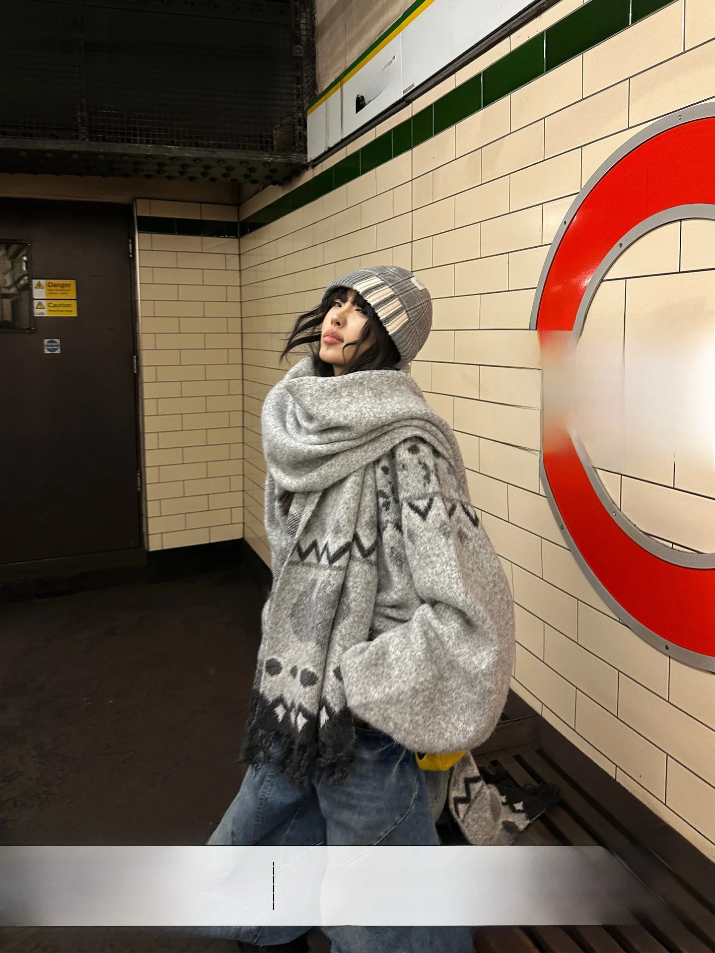 

Вязаный утепленный свободный женский свитер Cisas Warden с узором Fair Isle, круглый вырез, длинный рукав, топ