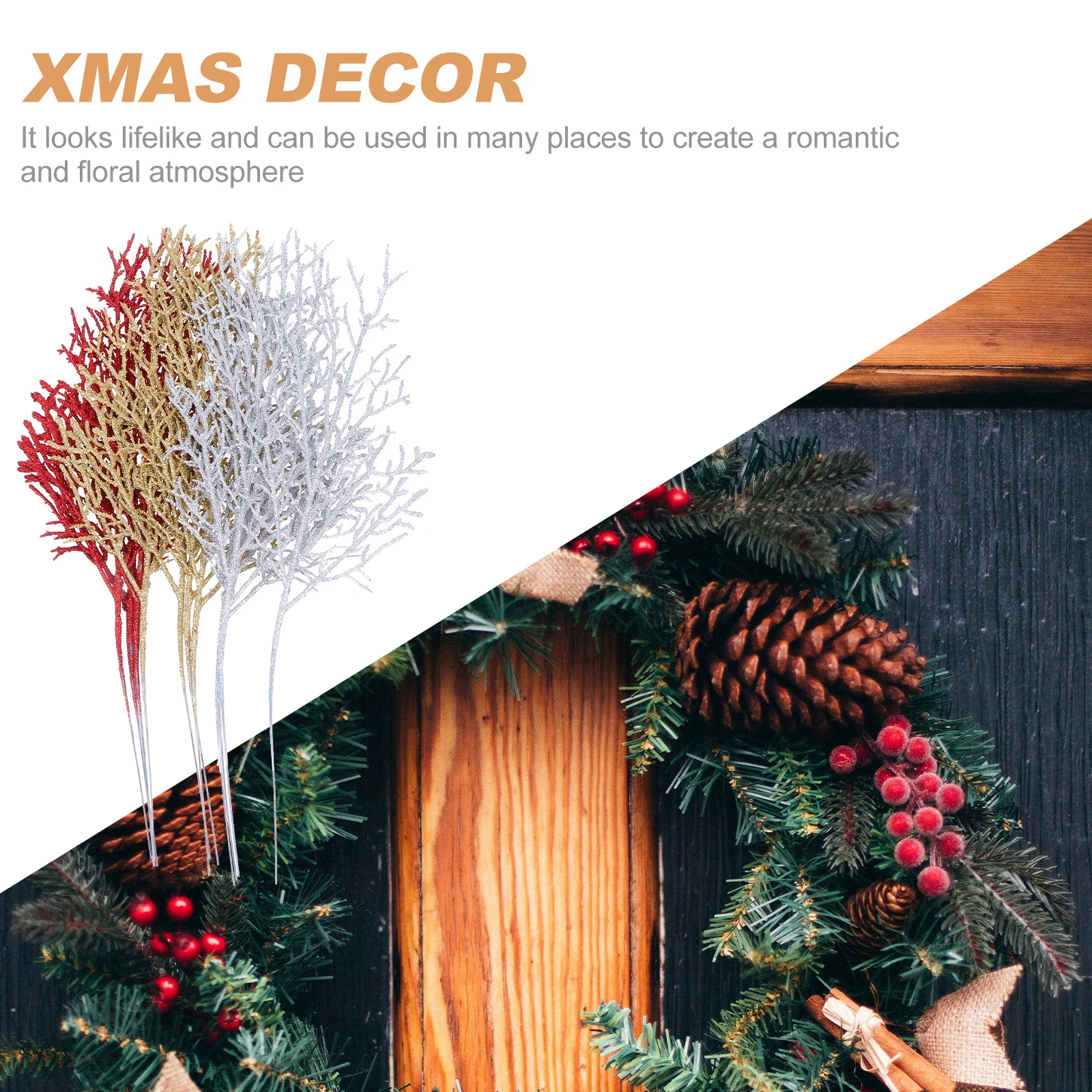 

12 Pcs Flower Arrangement Artificial Plant Decoration Plants Greenery Plastic Branch