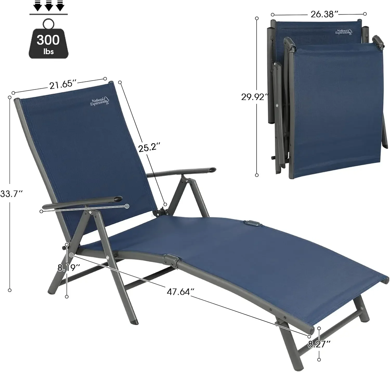 Outdoor Chaise Lounge Stoelen Voor Buiten, Aluminium Patio Ligstoel Zwembad Meubels Verstelbare Opvouwbare Fauteuil Voor Strand