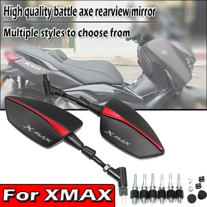 

Для XMAX300 X MAX XMAX 300 250 125 2017-2025 8/10 мм универсальные регулируемые зеркала заднего вида боковое зеркало