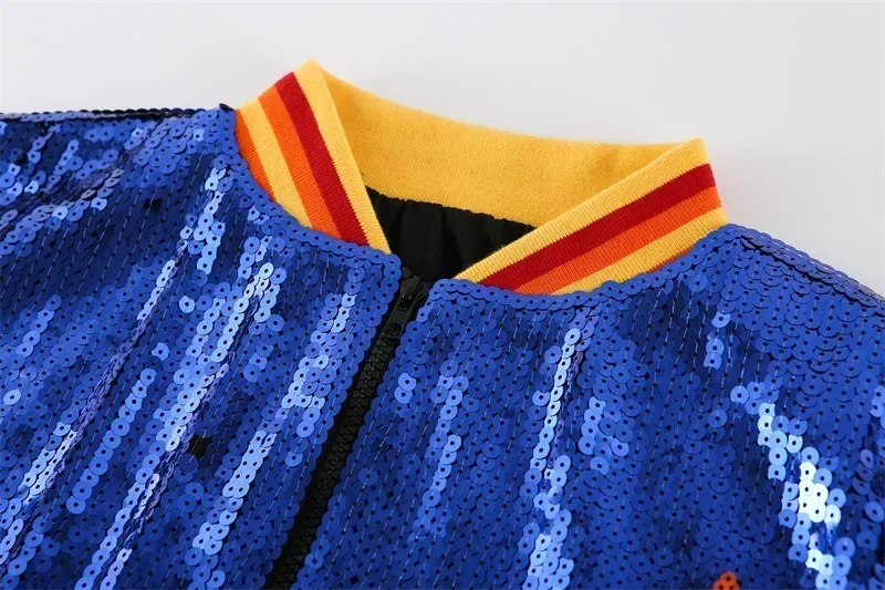 جاكيت نسائي بأكمام طويلة مطرز ، رقبة مستديرة ، جاكيت فضفاض ، معاطف مرقعة ، هيب هوب ، ملهى ليلي ، جودة عالية ، ملابس الشارع ذات الحروف ، الخريف