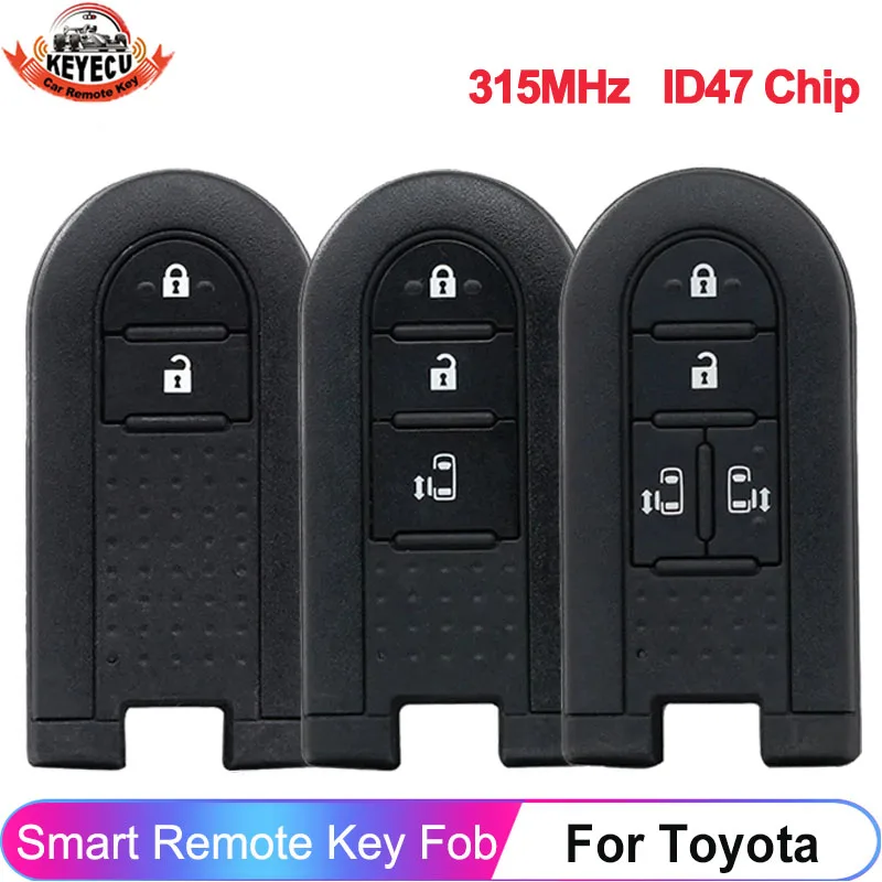 KEYECU 2/3/4 Przyciski OEM ID47 Chip 315MHz Dla Toyota Daihatsu Terios LA600S Passo Tanto Custom Roomy Auto Remote Smart Key Fob