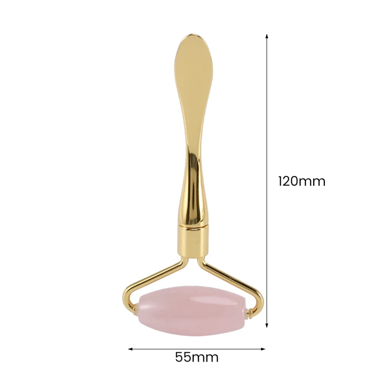 Pink Crystal Jade Roller Face Lift Massage Roller Eye Cream Applicator Spatulas Facial Mask Spoon Finger Scraping Board