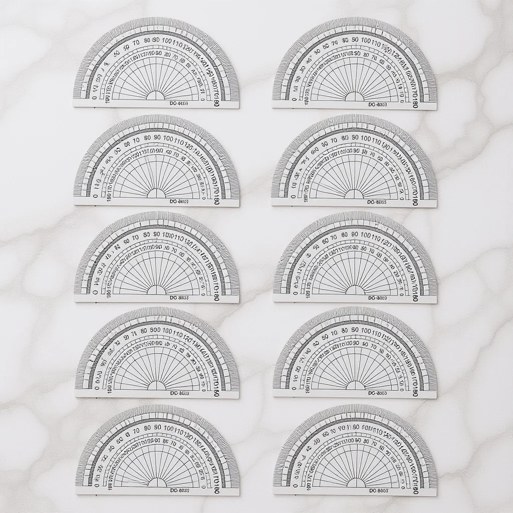 

20Pcs Plastic Transparent Protractors 4 Inch 180 Degrees Angle Measurement Rulers for School Students Office Math Drawing