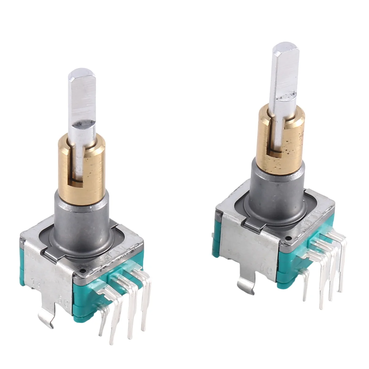 2PCS EC11EBB24C03 Dual Axis Encoder with Switch 30 Positioning Number 15 Pulse Point Handle 25mm