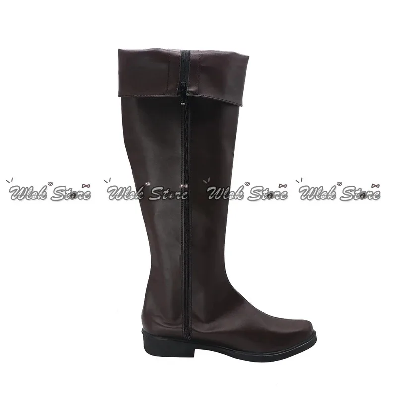 Dd54Anime Hellsing Alucard Cosplay botas marrones oscuras hechas a medida zapatos de cuero para hombres y mujeres accesorio de juego de rol de Halloween