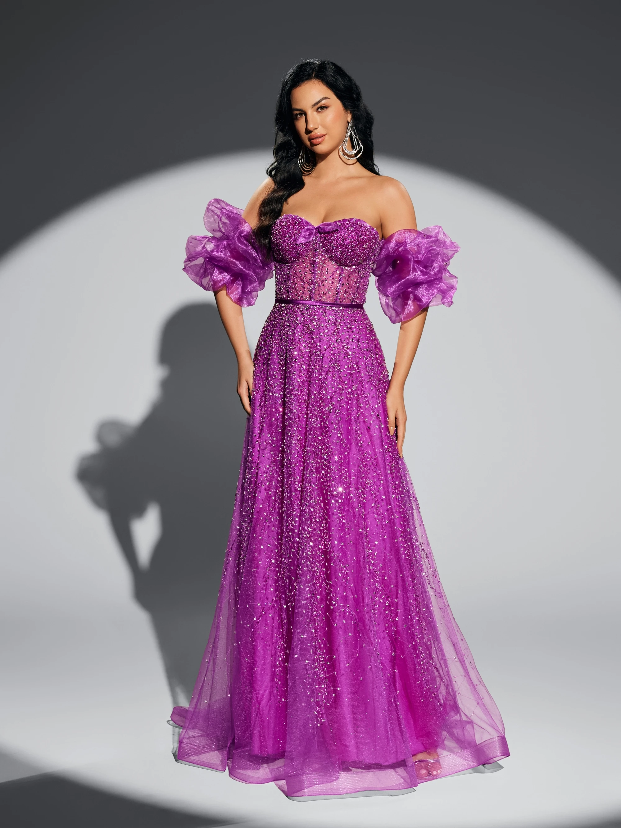 

（SALE）Shalimar Zhang Purple Gowns Fashion Ladies Mermaid Evening dress Luxury Party Dress For Women Wedding Party Customized