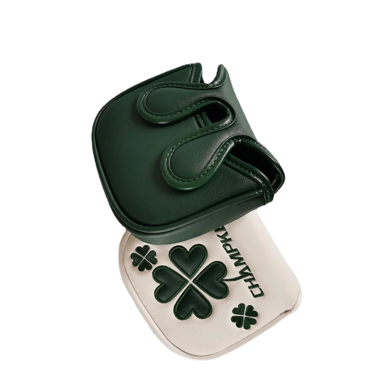 Binaural Four-leaf Clover Golf club cap Magnetic Button Type Golf Square Putter Bag