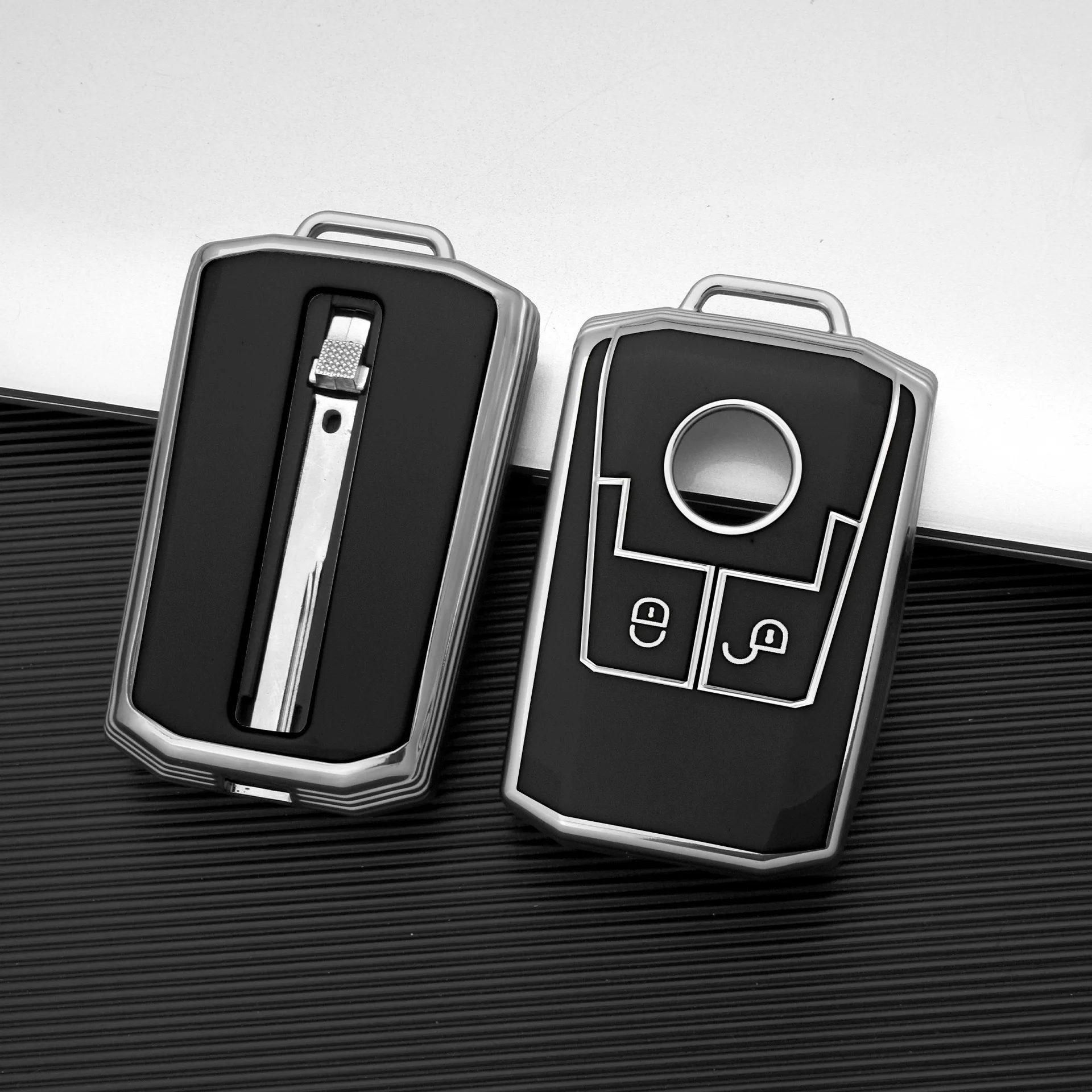 

TPU Car Key Case Soft Auto Remote Cover Shell Bag for Mercedes Benz Actros Antos Truck 2 Buttons Flip Folding Key Accessories