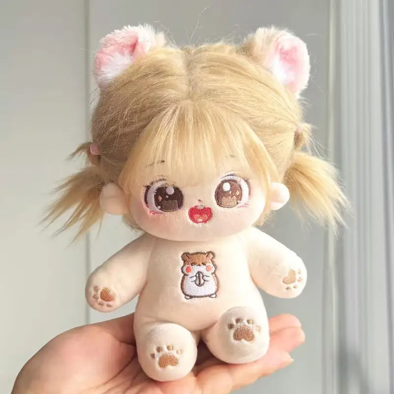 20 cm carino idolo cotone stella bambole orecchie di criceto con sciarpa farcita bambino peluche bambola vestire può cambiare i vestiti fan raccogliere regalo