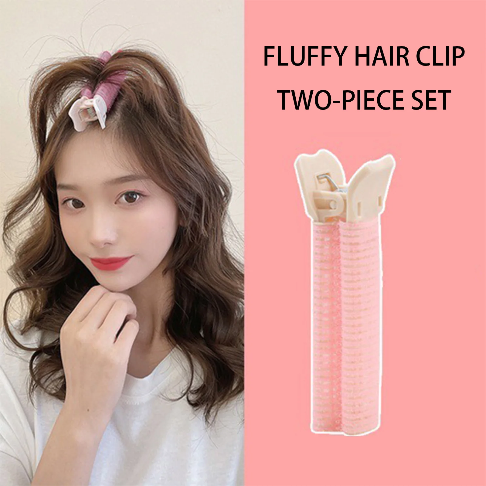 

2Pcs Natural Fluffy Clips Lazy Hair Top Styling Hairpins Hair Root Hair Rollers Bangs Curling Hair Clips Curlers Tools Barrette