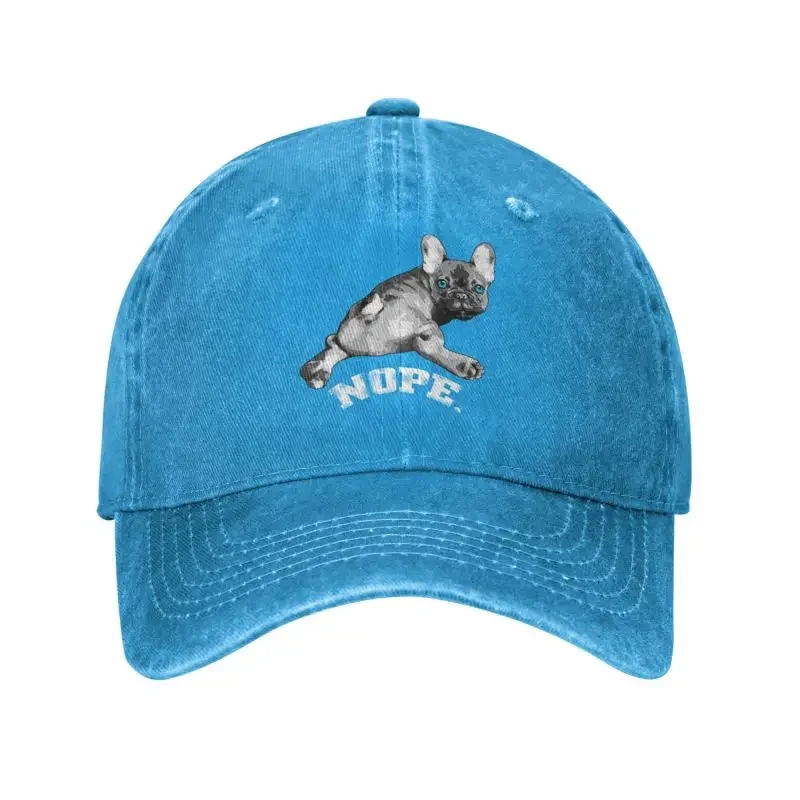 Classic Cotton French Bulldog Nope Baseball Cap for Women Men Breathable Cute Pet Dog Dad Hat Performance