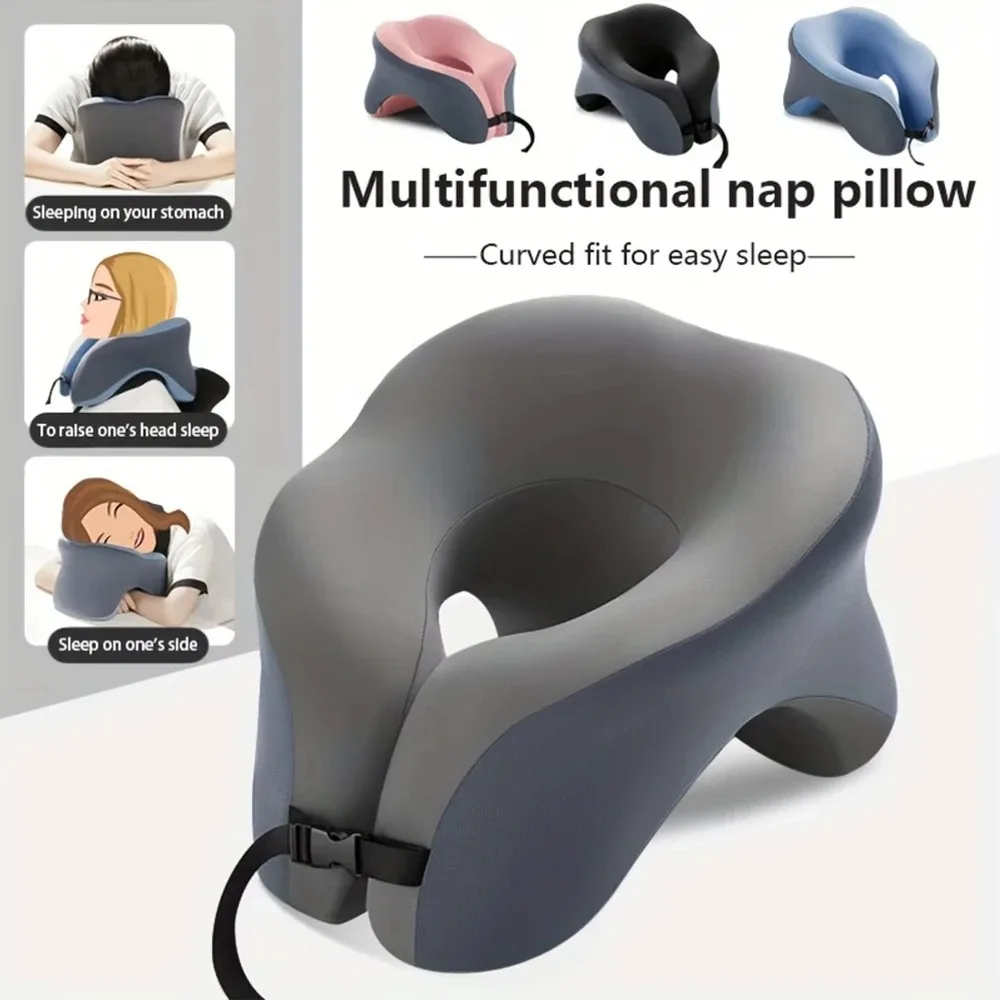 Travel Neck Pillow 1pc Memory Foam U Shaped Cervical Pillow for Airplane Car Camping Office Headrest Pillow with Neck Bolster