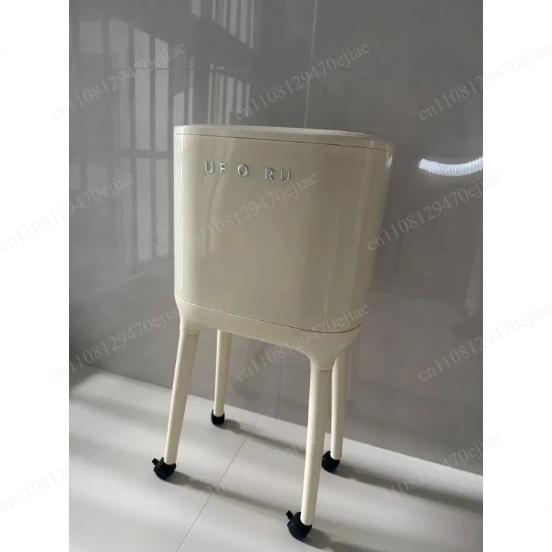 Large Capacity Kitchen Trash Can with Wheels and Legs, Tall Plastic Garbage Bin Wastebasket