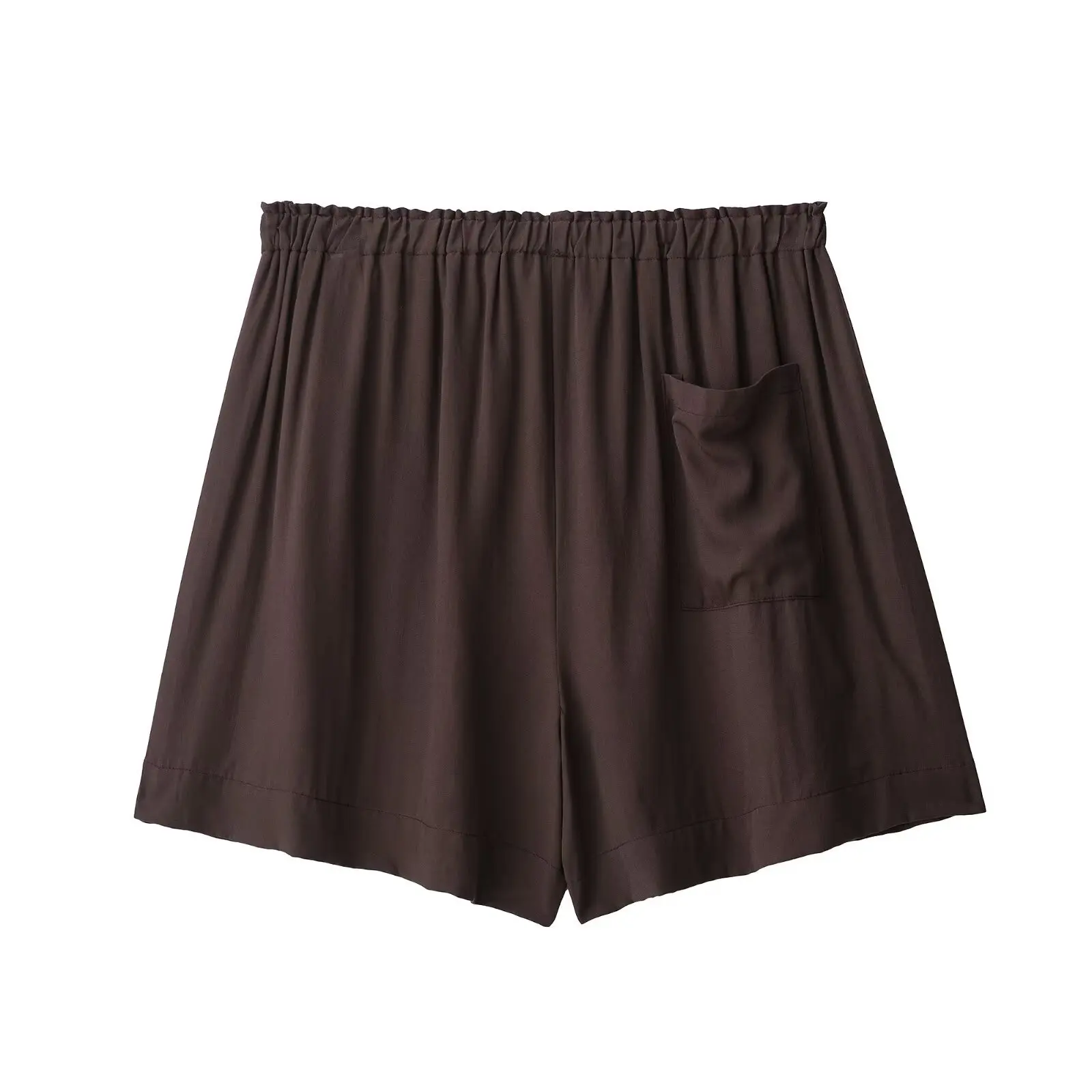 Simple temperament elastic waist shorts for women in summer 2025 new high waist wide-leg A-shaped hip slimming strap