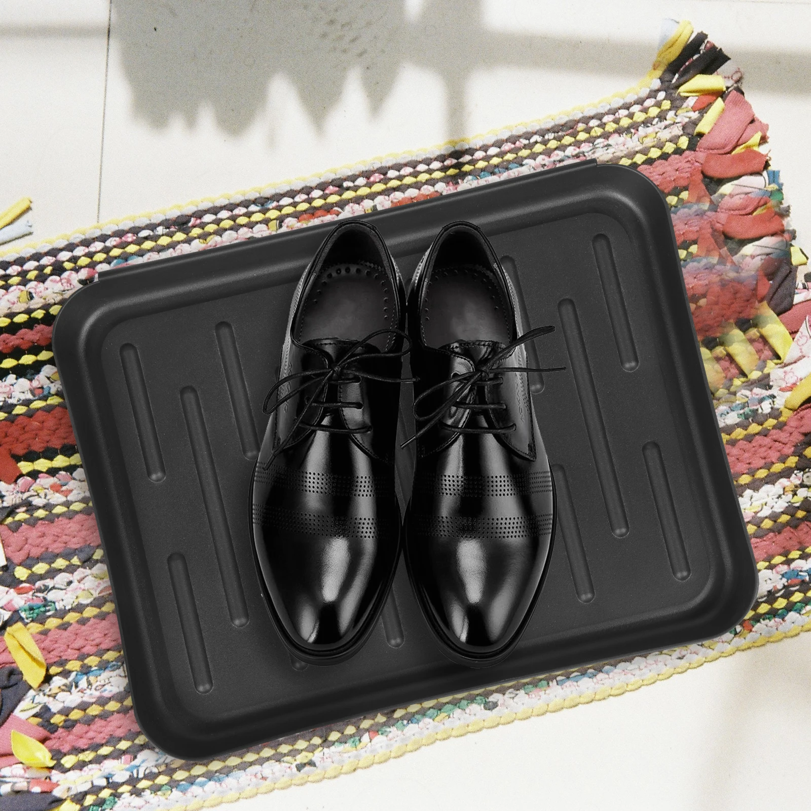 

Plastic Waterproof Shoe Tray Sturdy Living Room Hallway Kitchen Boot Pad Storage Car Trunk Potted Plant Pet Pad Dry
