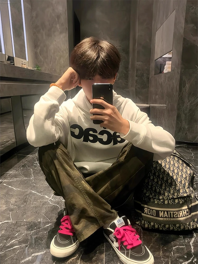 

American Retro Camouflage Work Pants Men's CleanFit Straight High Street Flared Jeans Autumn Season Stand Fit Denim Jeans