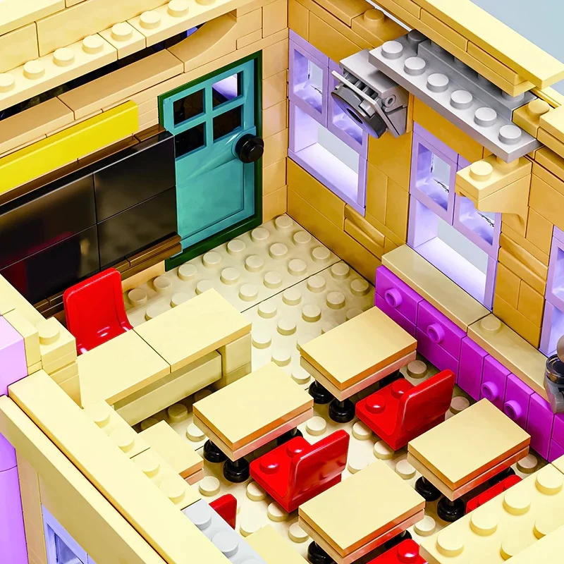 3500 قطعة MOC سبرينغفيلد المدرسة الابتدائية اللبنات مدينة عرض الشارع نموذج مع 8 الشكل تجميع لعبة هدية للأطفال البالغين