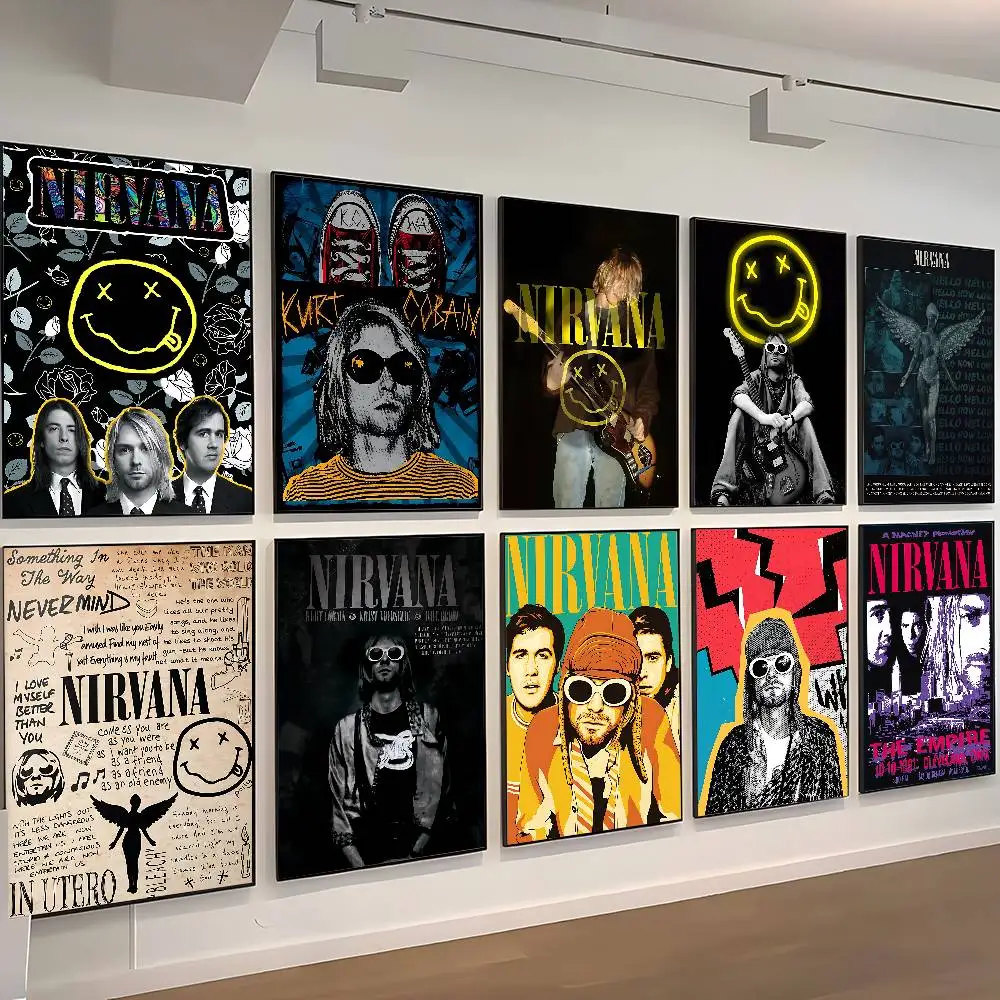 Hot N-Nirvana-K-Kurt Cobain Poster Print A5 A4 A3 A2 Wall Art Decor For Room Office Gift For Fans