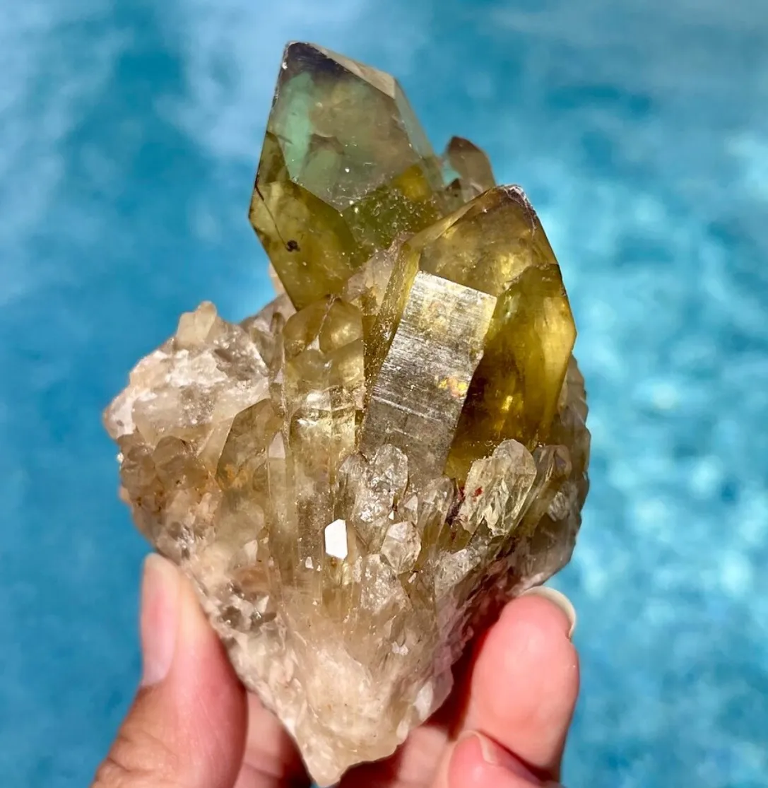 Natural Citrine Candle Cluster, Raw Crystal Specime, Home Decoration Crafts